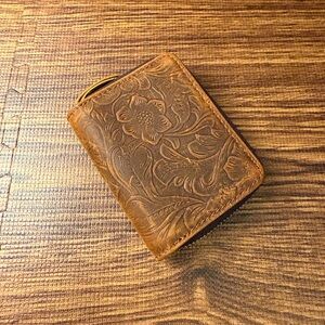 Brown Leather Embossed Wallet
